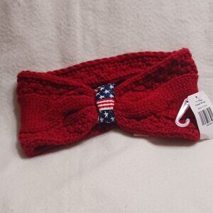 NWT USA Flag Red Crochet Headwrap